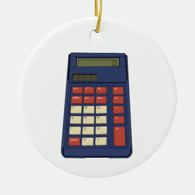 80's 90's Calculator Math School Nostalgia Ceramic Ornament (Front)