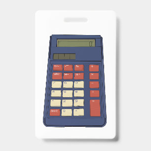 80's 90's Calculator Math School Nostalgia ID Badge