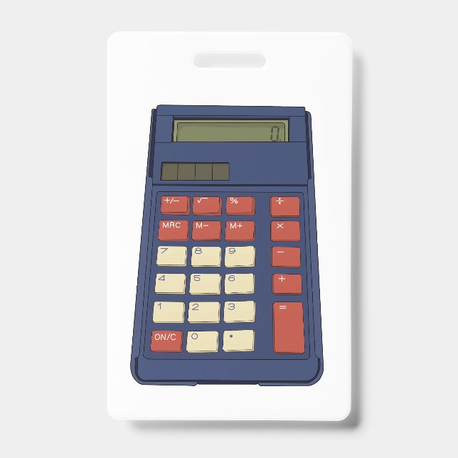 80's 90's Calculator Math School Nostalgia ID Badge (Front)