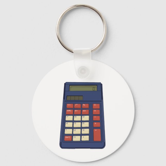80's 90's Calculator Math School Nostalgia Key Ring (Front)