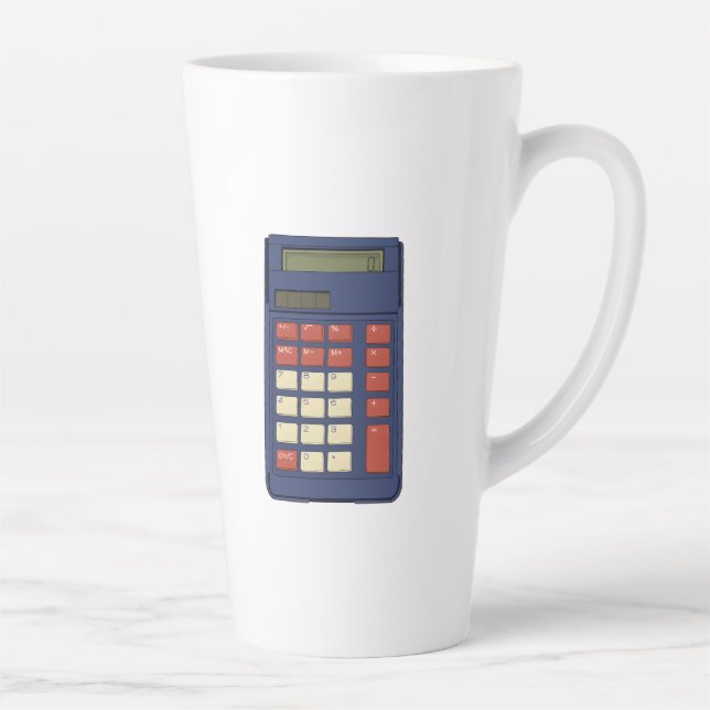 80's 90's Calculator Math School Nostalgia Latte Mug (Right)