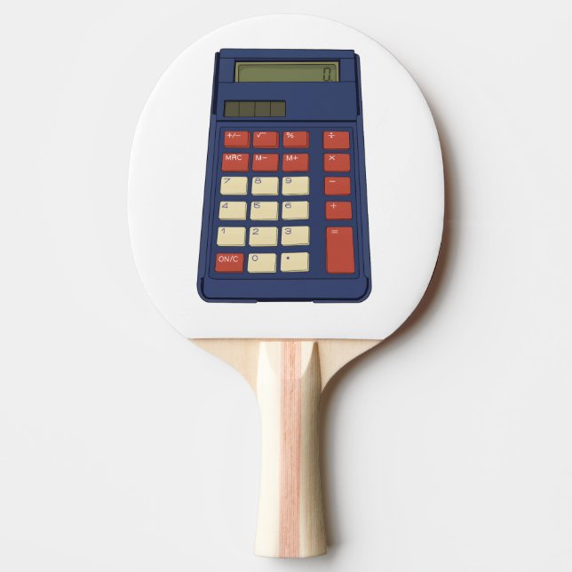 80's 90's Calculator Math School Nostalgia Ping Pong Paddle (Front)