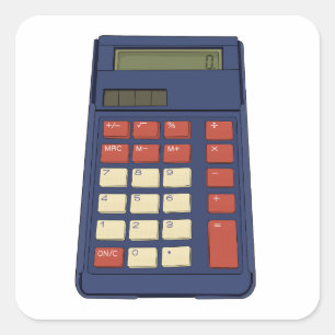 80's 90's Calculator Math School Nostalgia Square Sticker