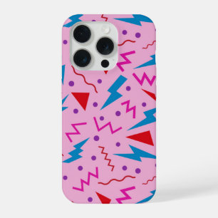 80s 90s Memphis style geometric Pink iPhone 15 Pro Case