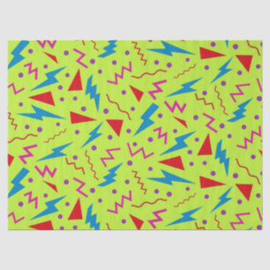80s 90s Memphis style geometric Yellow  Tissue Paper