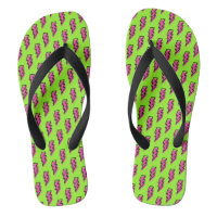80's/90's Neon Green & Pink Lightning Bolt Pattern