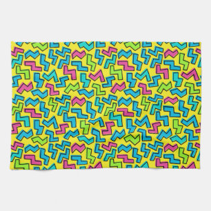 80's/90's Neon Pattern Tea Towel