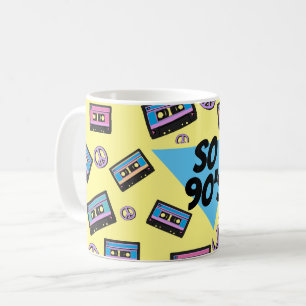 80's 90's Retro Cassette Tape Peace Sign Triangle Coffee Mug