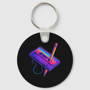 80s 90s Retro Cette Party Costume Gifts For Men Wo Key Ring