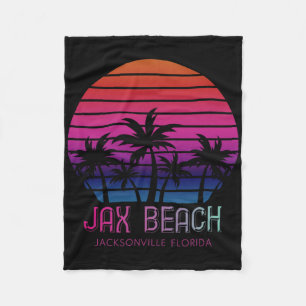80s 90s Retro Colours Jacksonville Florida Vacatio Fleece Blanket