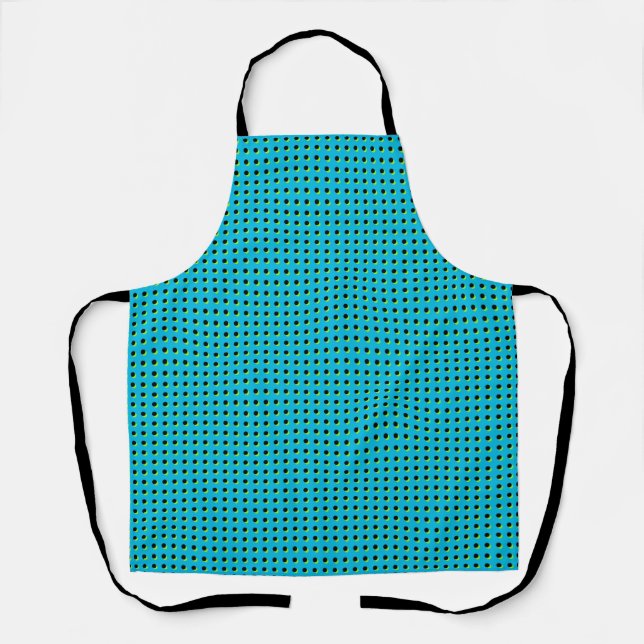 80's/90's Retro Neon Blue Dots Pattern Apron (Front)