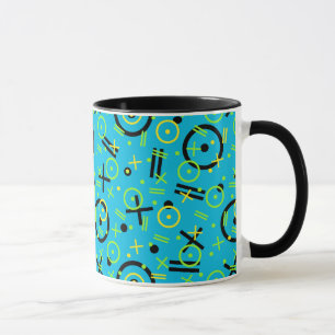 80's/90's Retro Neon Blue Pattern Mug