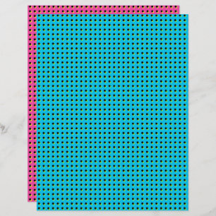 80's/90's Retro Neon Blue Pink Black Dots Pattern