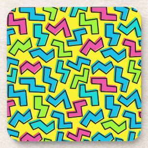 80's/90's Retro Neon Pattern Coaster