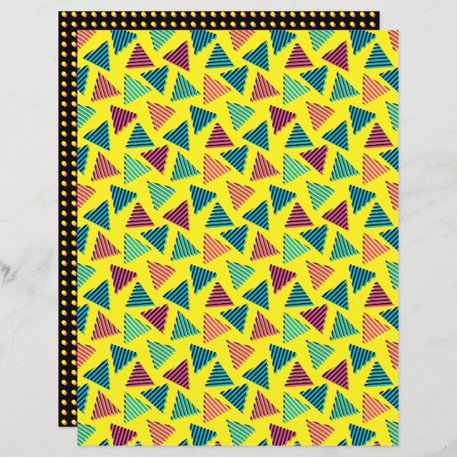 80's/90's Retro Neon Yellow Black Pattern (Front/Back)