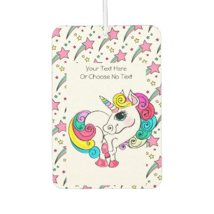 80s 90s Retro Rainbow Stars White Unicorn Car Air Freshener