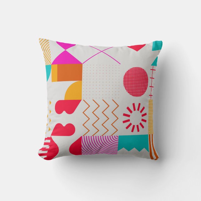 80s-90s Trendy Geometric Background Cushion (Front)