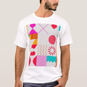 80s-90s Trendy Geometric Background T-Shirt