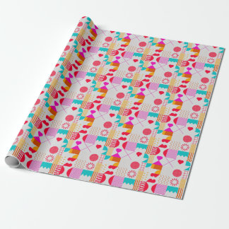 80s-90s Trendy Geometric Background Wrapping Paper
