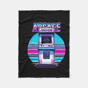 80s 90s Vintage Retro Arcade Video Game Old School Fleece Blanket