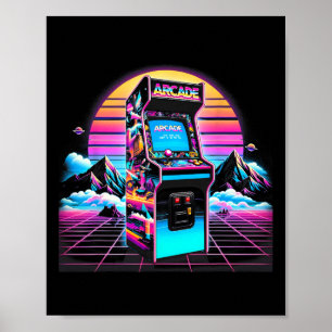80s 90s Vintage Retro Arcade Video Game Old School Poster