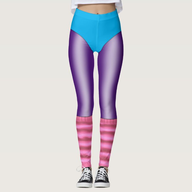 80's Aerobic Workout Leotard and Legwarmers Leggings (Front)