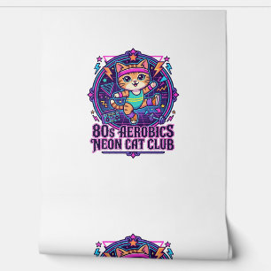 80s Aerobics Neon Cat Funny Cat Lover Design - 80s Wallpaper