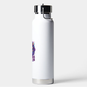 80s Aerobics Neon Cat Funny Cat Lover Design - 80s Water Bottle