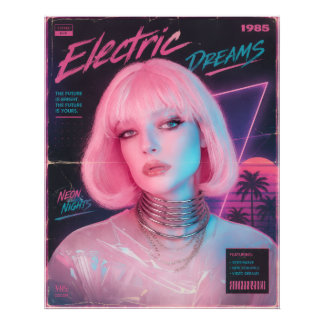 80s Aesthetic Synthwave Pink  Photo Print