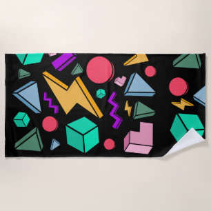 80s Aesthetic Vintage Retro Beach Towel