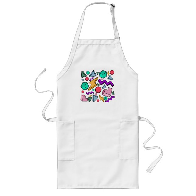 80s Aesthetic Vintage Retro Long Apron (Front)