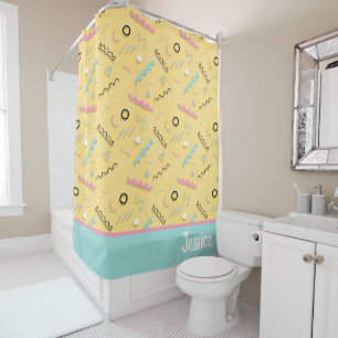 80's and 90's Personalised Shower Curtain