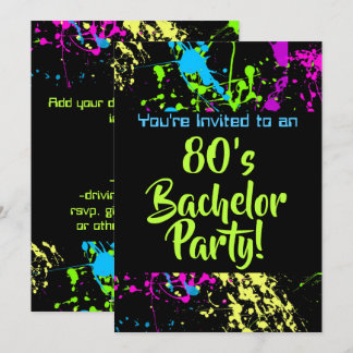 80s Bachelor Party Invitation