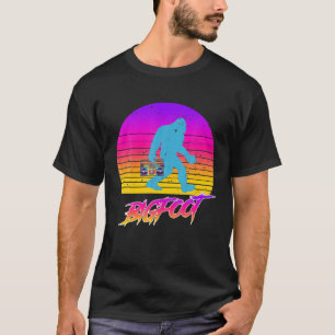 80S Bigfoot Sunset Boombox Retro Vintage T-Shirt