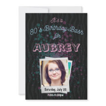 80s Birthday Bash Invitation - 1980s theme 5x7