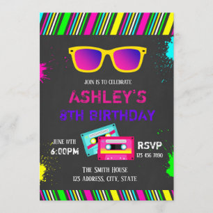 80s birthday invitation