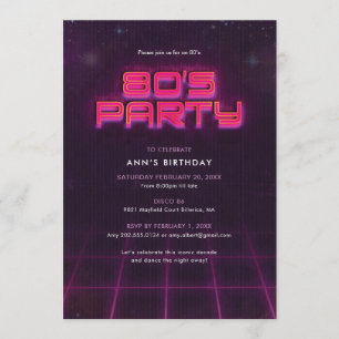 80's Birthday Party Invitation