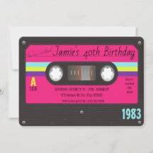 80's Birthday Party, Retro Cassette Tape 