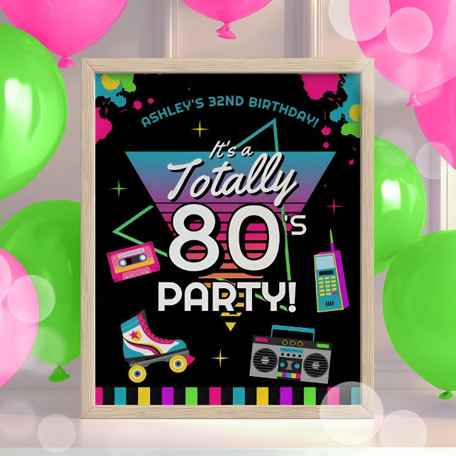 80's Birthday Party Retro Welcome Poster (Creator Uploaded)