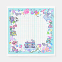 80's birthday party theme retro napkins