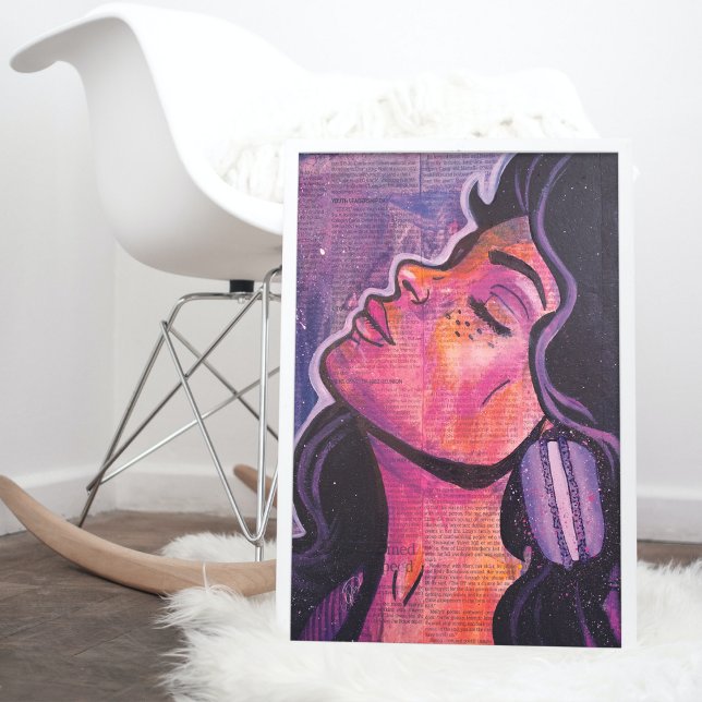 80s Black & Purple Hair Feminine Pop Art Collage P Poster (Creator Uploaded)