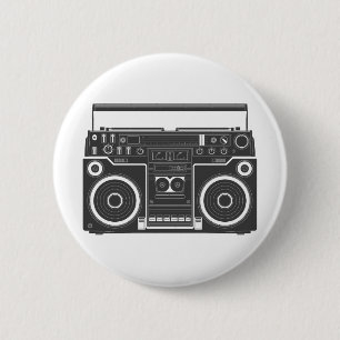 80s Boombox 6 Cm Round Badge