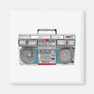80s boombox illustration magnet