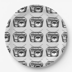 80s Boombox Paper Plate