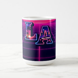 80s California Style Neon LA Typography Art Coffee Mug