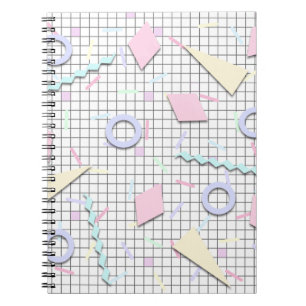 80s Candy Pastel Geo Print Notebook