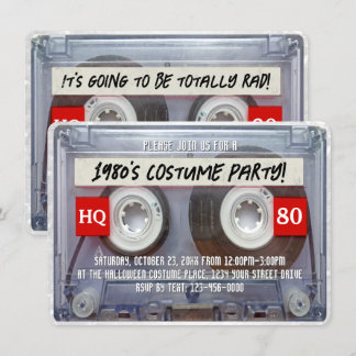 80s Cassette Mixtape 1980s Halloween Costume Party Invitation