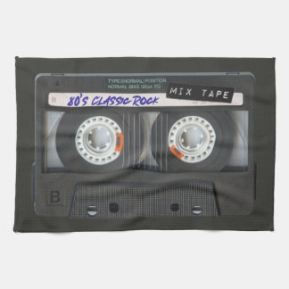 80s Cassette Tape Black Vintage Mix Tape Tea Towel