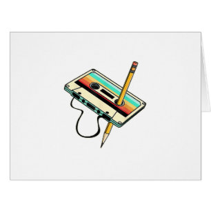 80s Cassette Tape Pencil 1980s Retro Vintage Throw