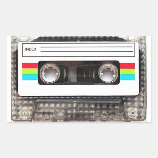 80's Cassette Tape Rectangular Sticker (Front)